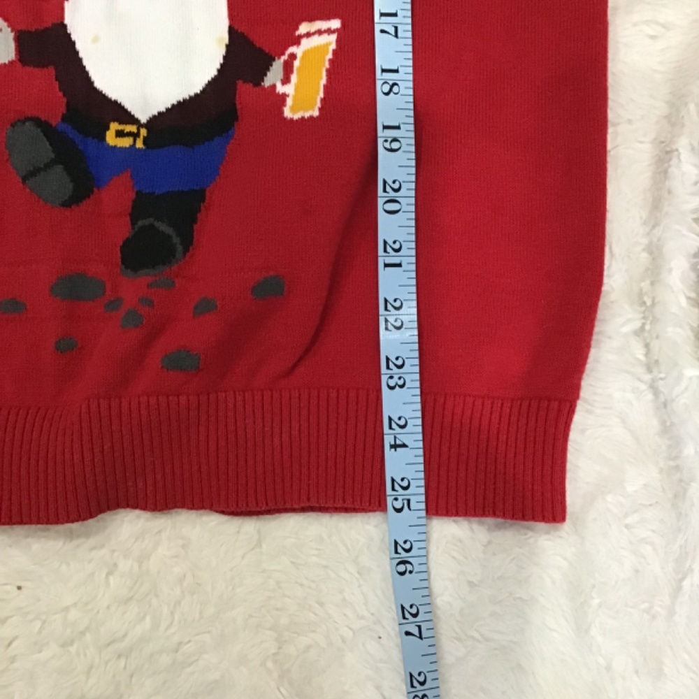Mossimo Men Size SM Cotton Ugly Christmas Sweater Take Me Gnome Tonight Red - Picture 8 of 8